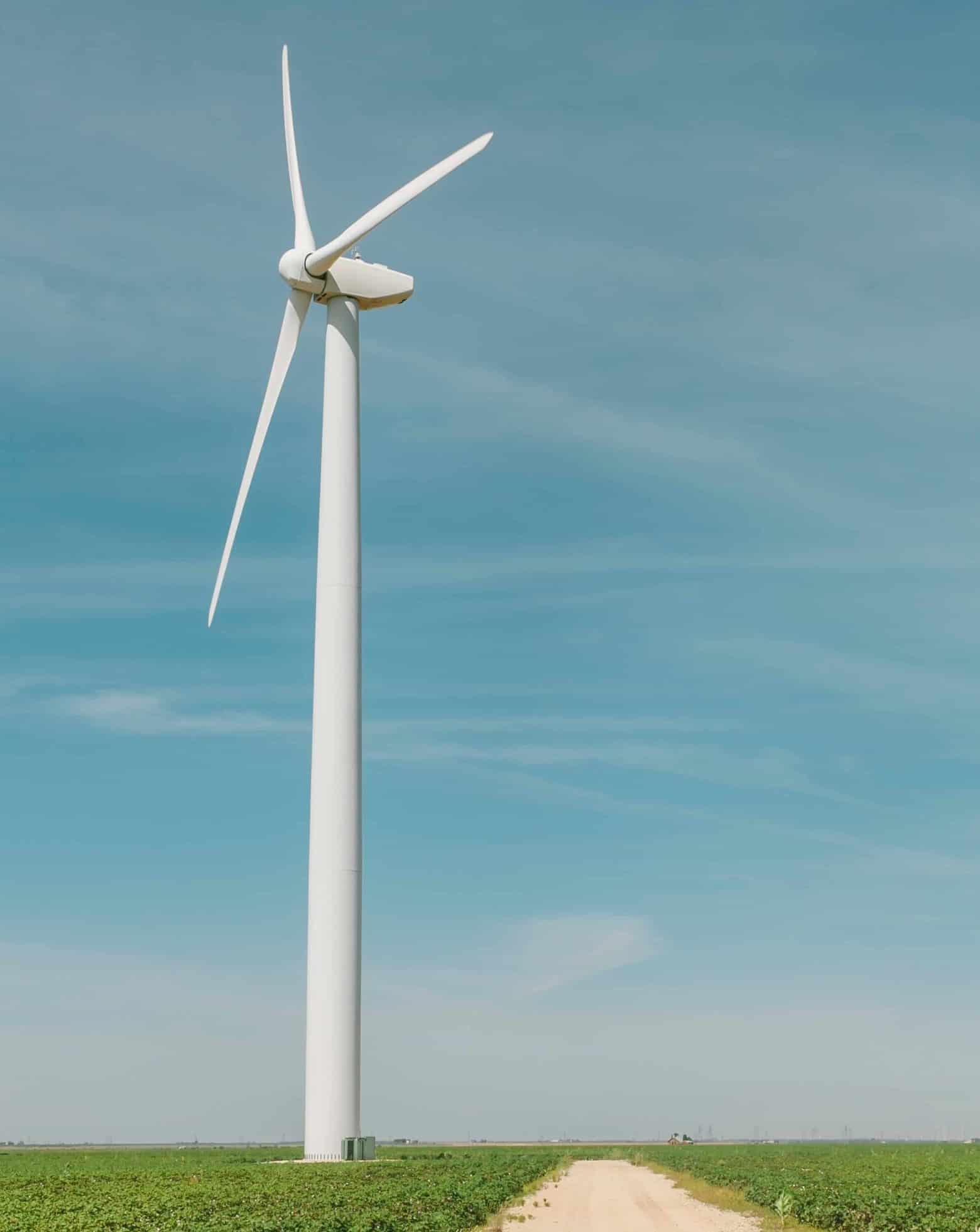 Image of wind turbine in field