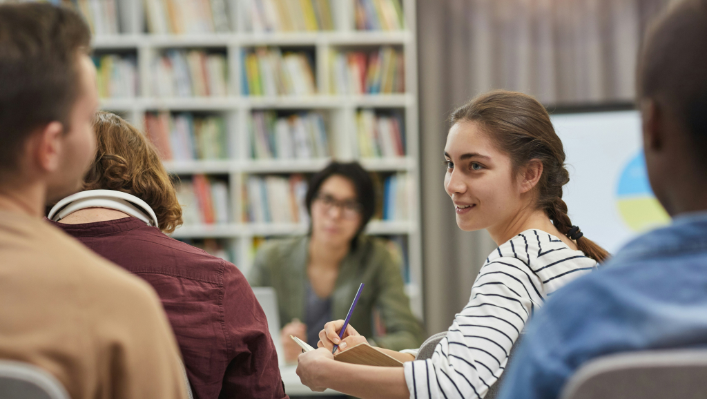 Students in classroom.