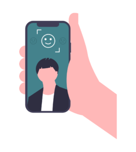 Graphic illustrating stakeholder sentiment on a smartphone.