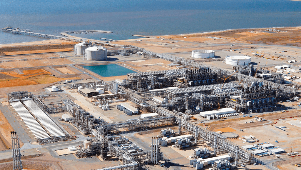 Aerial photograph showing Western Australia Gas Development.