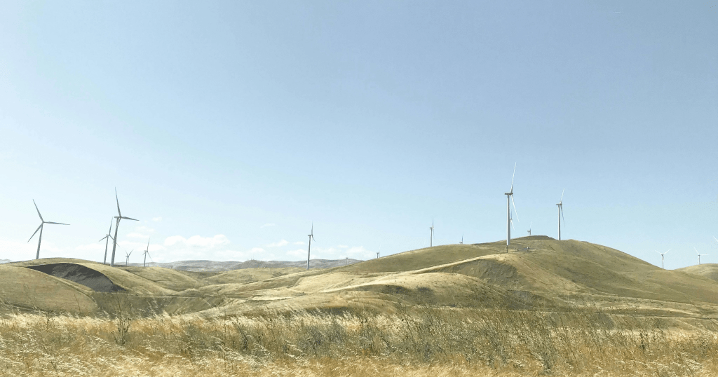 Photo of a wind farm.