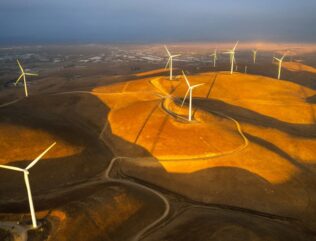 Photo of wind farm in regional area.