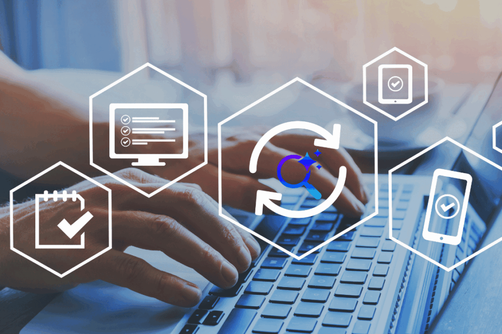 Person typing on keyboard to trigger automation actions