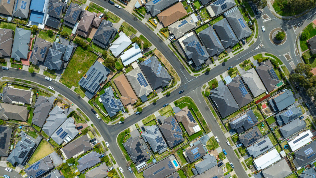Aerial view of Sydney suburb to represent local government critical challenges