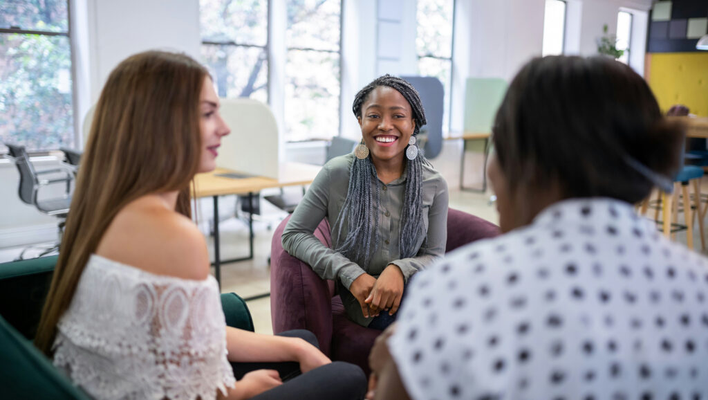 A focus group of women, representing engaged stakeholders.